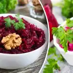 Een recept voor een goddelijke rode bietensalade in een paar